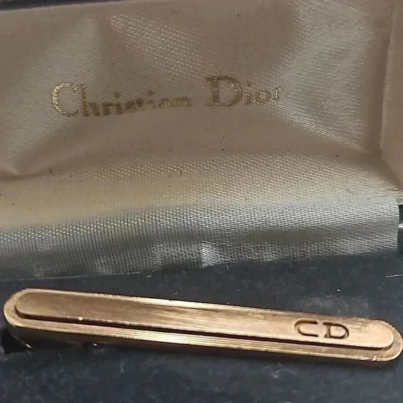 Christian Dior Rose Gold Tone Tie Bar with box - Picture 3 of 5
